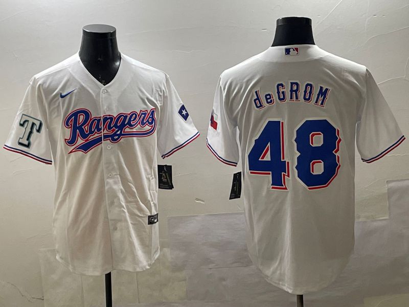 Men Texas Rangers #48 Degrom White Game 2025 Nike MLB Jersey style 2->texas rangers->MLB Jersey